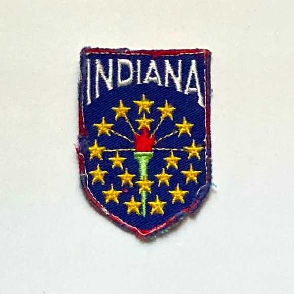 Vintage Indiana State Crest Embroidery Sewing Appliqué Sew On Patch - Picture 1 of 5